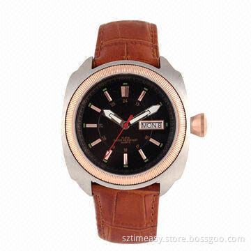 Hot-selling High-quality Leather Watch, ODM/OEM Orders Welcomed